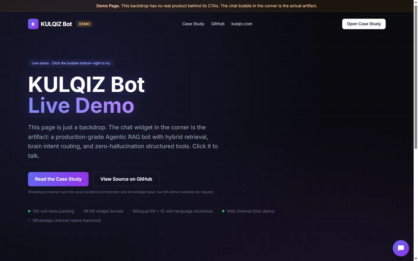 Chatbot AI Customer Support WhatsApp: Agentic RAG chatbot production-grade untuk SMB. WhatsApp + widget web yang bisa di-embed, hybrid retrieval, LLM-as-rera…