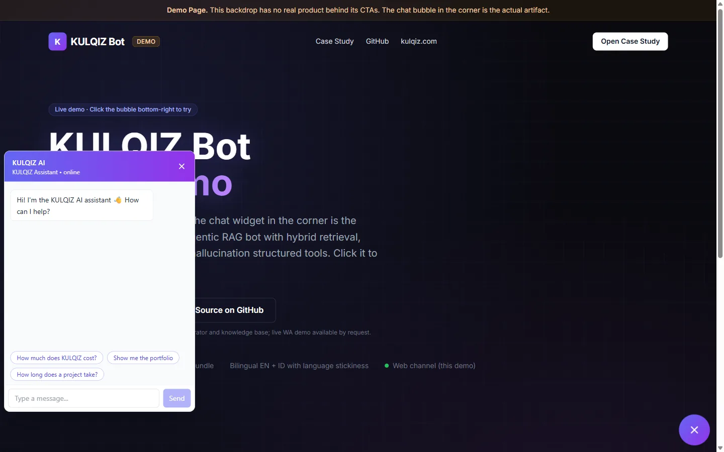 Chatbot AI Customer Support WhatsApp: Tangkapan Layar 1