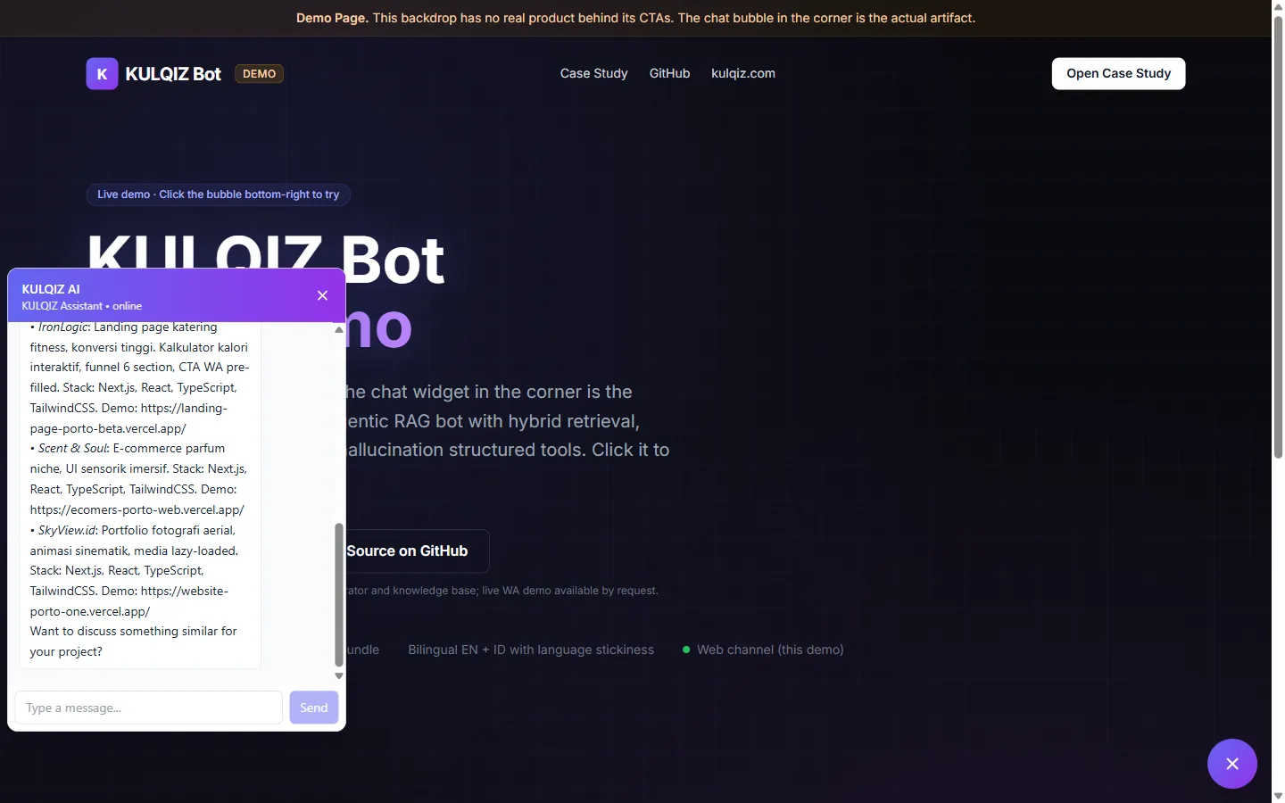 Chatbot AI Customer Support WhatsApp: Tangkapan Layar 3