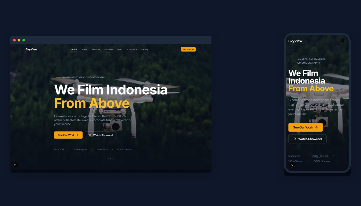 Screenshot of SkyView Cinematic Visual project