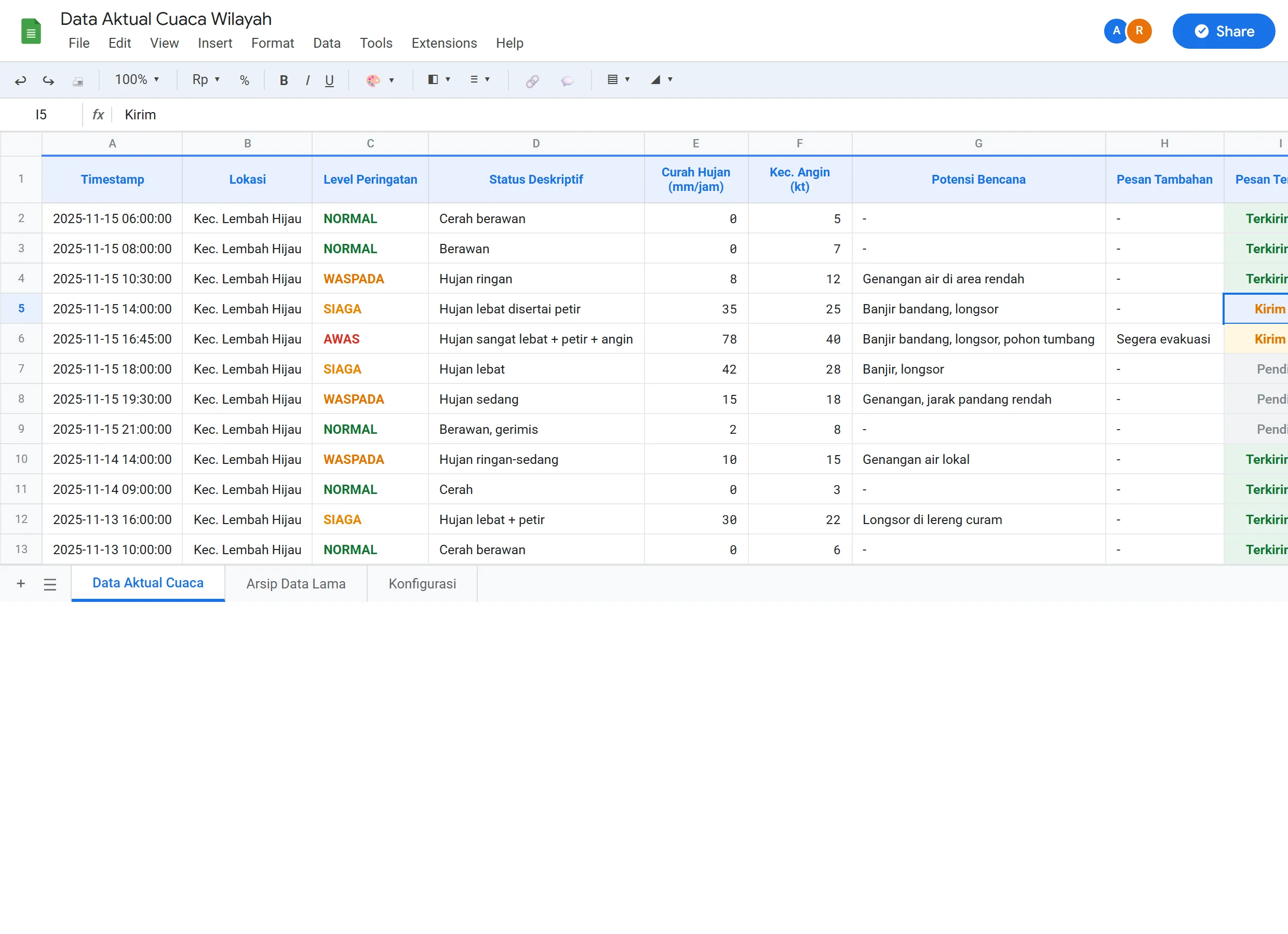 Weather Early Warning Bot - Screenshot 1